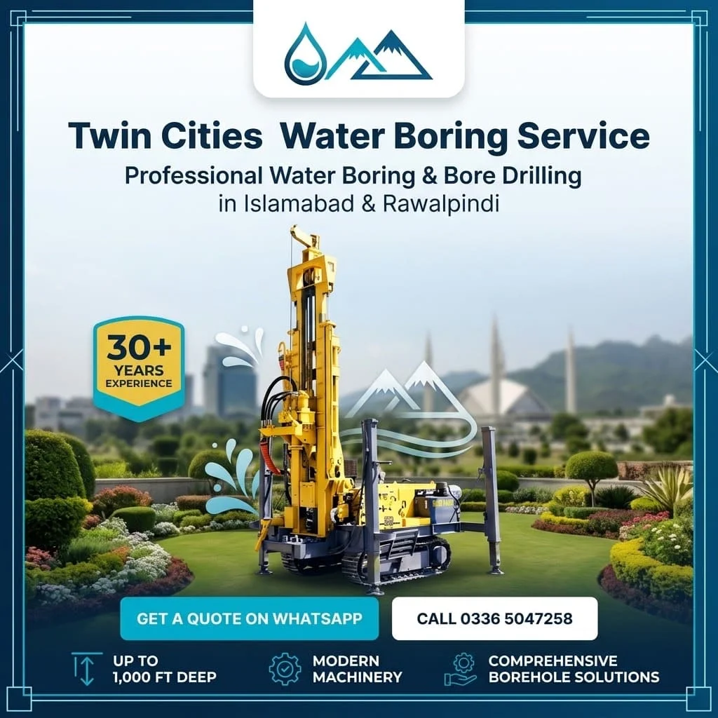 Water Boring Services Islamabad Rawalpindi with modern drilling machinery